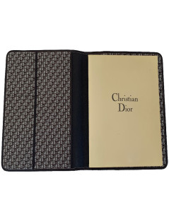 CHRISTIAN DIOR vintage directory cover in dark brown leather