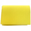 Porte-cartes HERMES Guernesey 3CC jaune en cuir grainé