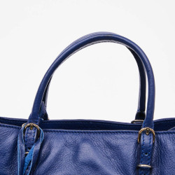 Mini City Bag BALENCIAGA cuir bleu encre 