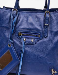 mini sac BALENCIAGA cuir bleu encre 