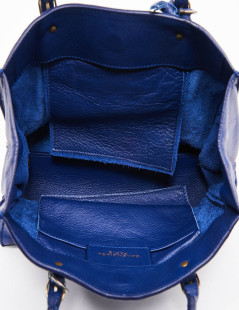 Mini City Bag BALENCIAGA cuir bleu encre 