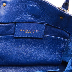 mini sac BALENCIAGA cuir bleu encre 