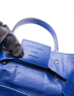 Mini City Bag BALENCIAGA cuir bleu encre 