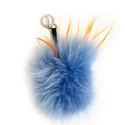 Charm FENDI Bag Bug en fourrure de renard bleu