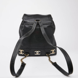 Sac à dos CHANEL noir cuir caviar