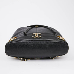 Sac à dos CHANEL noir cuir caviar