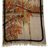 HERMES brown bambou stems print scarf