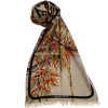 HERMES brown bambou stems print scarf