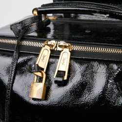 Valise YSL cuir verni noir