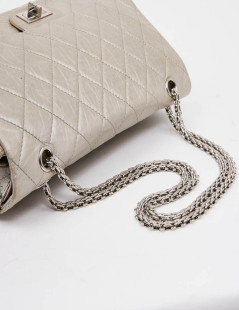 Jumbo CHANEL cuir vieilli argent