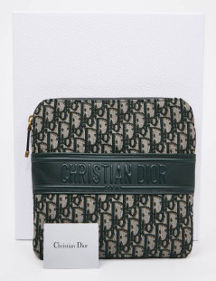 Pochette DIOR toile monogramme verte