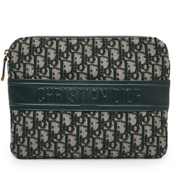 Grande Pochette DIOR toile monogramme verte