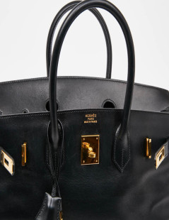 Birkin 35 HERMES noir cuir box