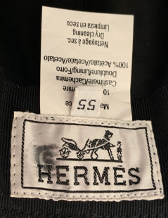 HERMES navy blue cashmere hat