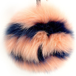 FENDI pompon charm blue and pink fur