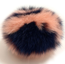 FENDI pompon charm blue and pink fur