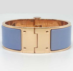 Bracelet Charnière HERMES bleu lupin