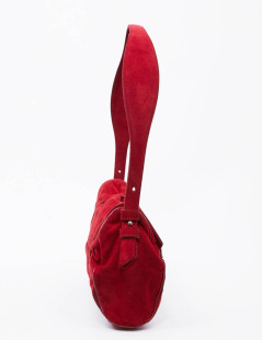 Sac LAGERFELD GALLERY veau velours rouge 