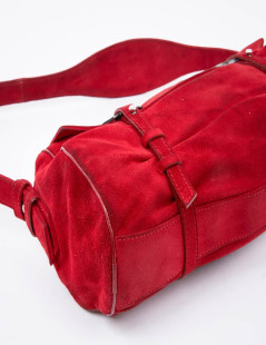 Sac LAGERFELD GALLERY veau velours rouge 