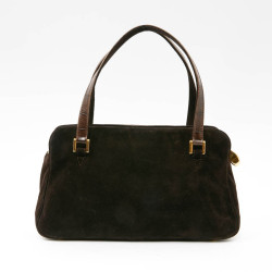 Sac karl LAGERFELD en cuir et daim marron 