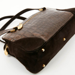 Sac LAGERFELD en cuir et daim marron 