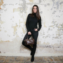 Sac karl LAGERFELD en cuir et daim marron 