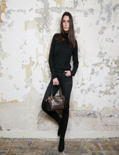 Sac LAGERFELD en cuir et daim marron 