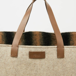 FENDI grey wool tote bag