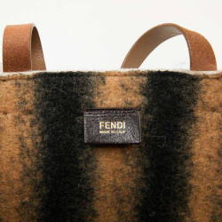 FENDI grey wool tote bag