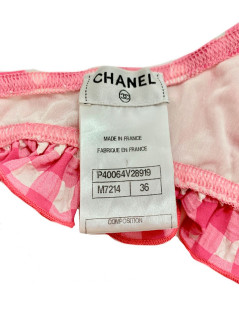 Maillot de bain CHANEL vichy rose et blanc