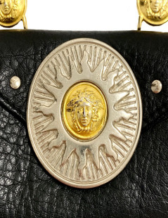 Sac de ceinture VERSACE en cuir noir