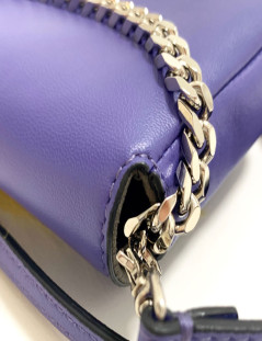 Mini sac baguette FENDI 'Monster' en cuir violet