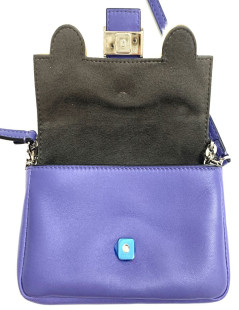 Mini sac baguette FENDI 'Monster' en cuir violet