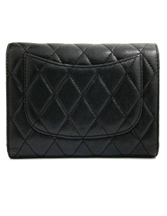 Compagnon CHANEL cuir d'agneau matelassé noir