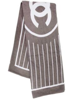 Serviette de plage CHANEL grise et blanche