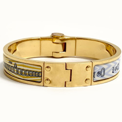 Bracelet HERMES doré et émail