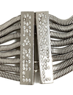 Ceinture CHANEL maille serpent argentée T85