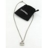 Collier CHANEL chaîne argent CC strass