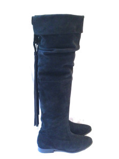 Bottes en daim JL SCHERRER noires T 39 