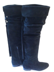 Bottes JL SCHERRER T 39  en veau velours noir