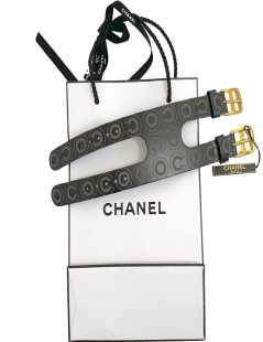 Bracelet cuir coco CHANEL noir