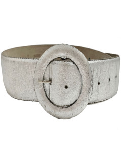 GUY LAROCHE Vintage belt in silver-colored leather