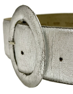 GUY LAROCHE Vintage belt in silver-colored leather