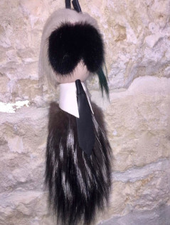 FENDI Karlito key ring in mink and fox fur