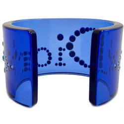 Bracelet DIOR en plexiglas bleu et strass