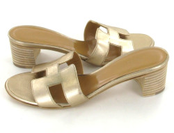 Sandales HERMES Oran gold T 35