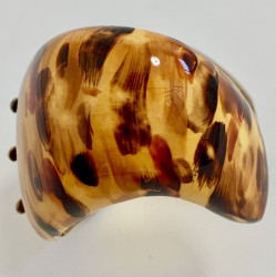 YVES SAINT LAURENT tortoise shell and metal cuff