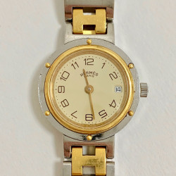 Montre Clipper HERMES femme acier plaqué or