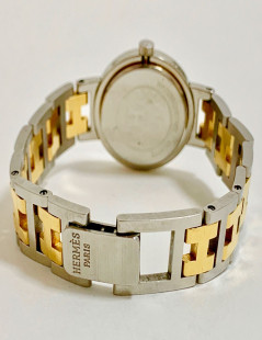 Montre Clipper HERMES femme acier plaqué or