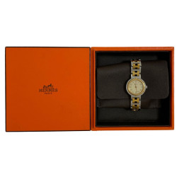 Montre Clipper HERMES femme acier plaqué or